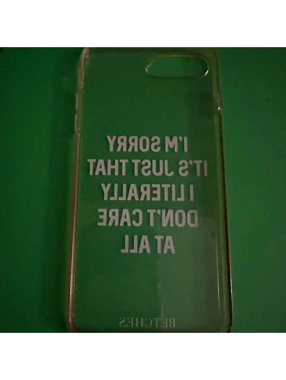 iPhone 7/8 Plus clear hard back case with text